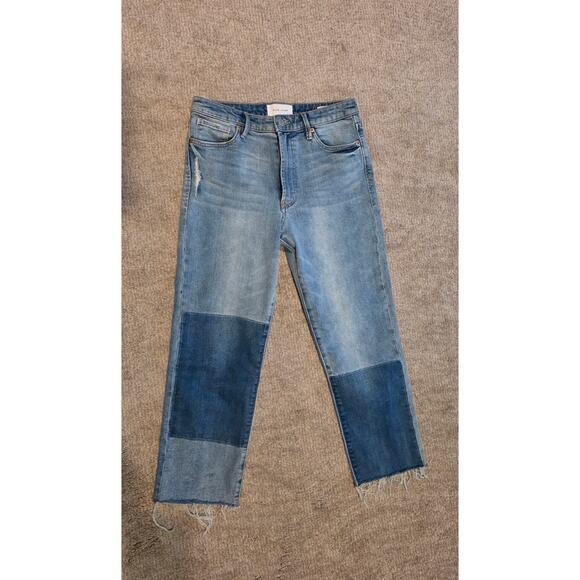 Dear John Classic Blue Patchwork Straight Leg Jeans Size 27 - Picture 1 of 3